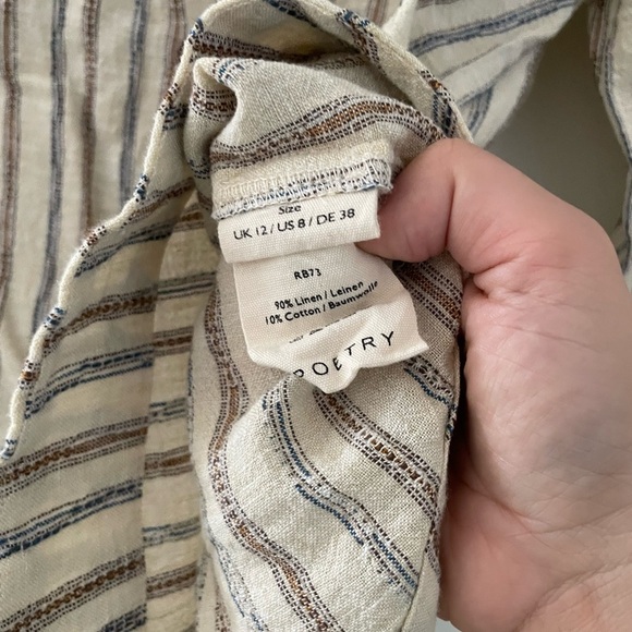 Poetry Striped Linen Cotton Top Lagenlook Oversized - Picture 4 of 6